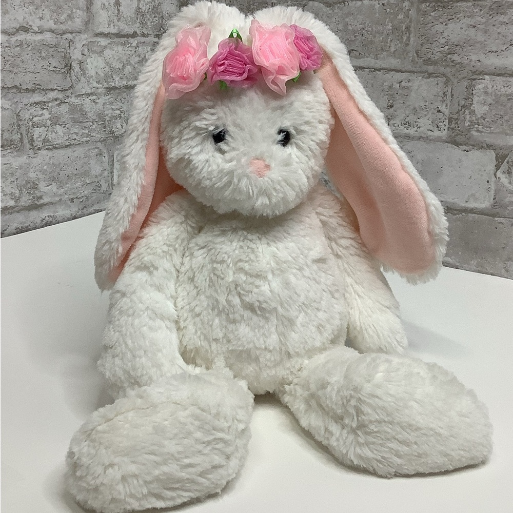 Gund Dahlia White Bunny 13" Plush Stuffed Animal Rabbit Soft Rare HTF Flowers